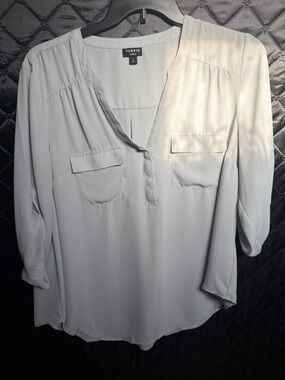 torrid Light Gray V-Neck Harper Blouse